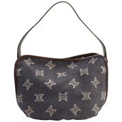 Denim Macadam Pattern One-Shoulder Bag Indigo