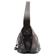 Denim Macadam Pattern One-Shoulder Bag Indigo