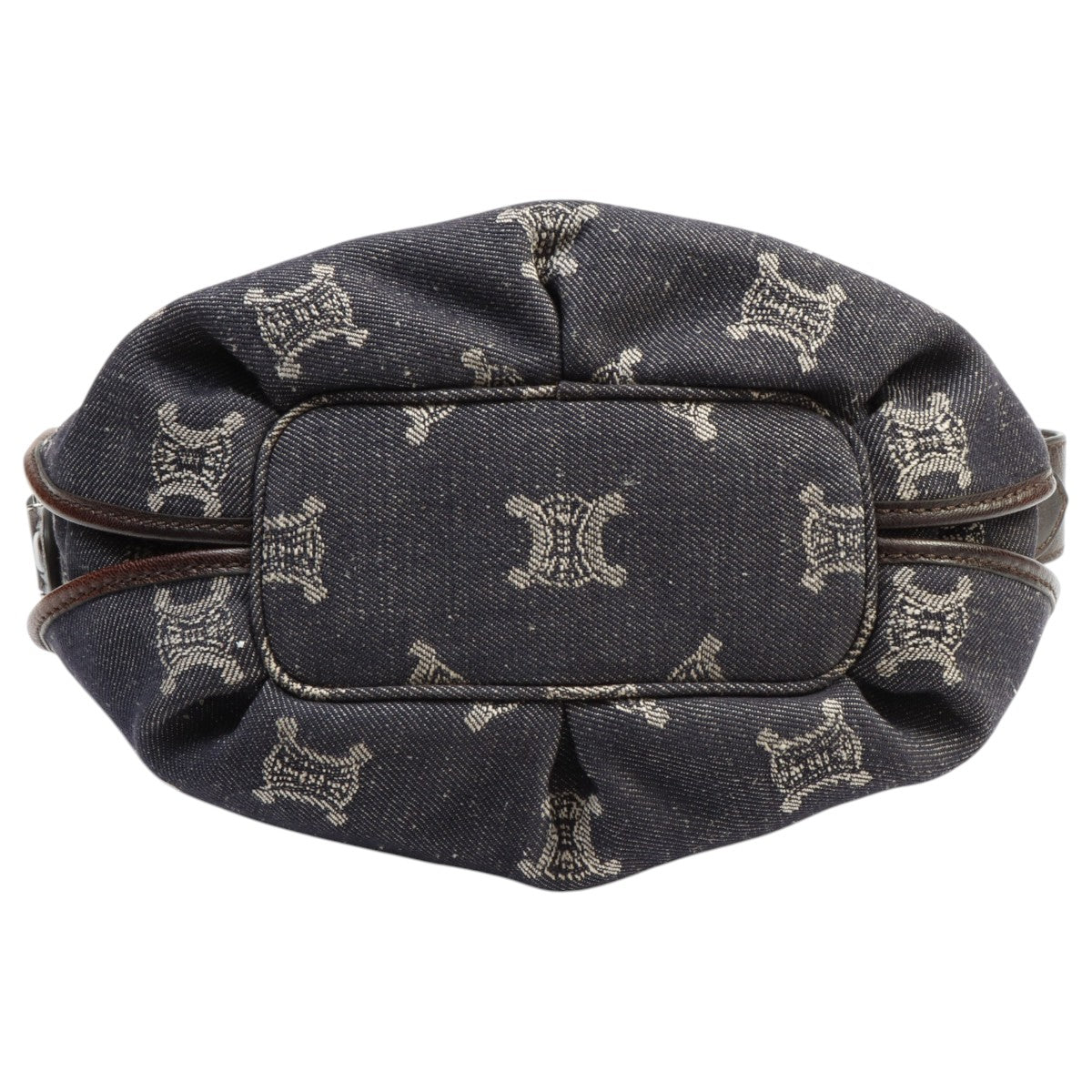 Denim Macadam Pattern One-Shoulder Bag Indigo