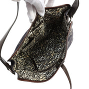 Denim Macadam Pattern One-Shoulder Bag Indigo