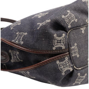 Denim Macadam Pattern One-Shoulder Bag Indigo