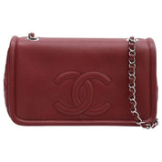 Bordeaux Caviar Skin CC Mark Stitch Chain Shoulder Bag, circa 2009