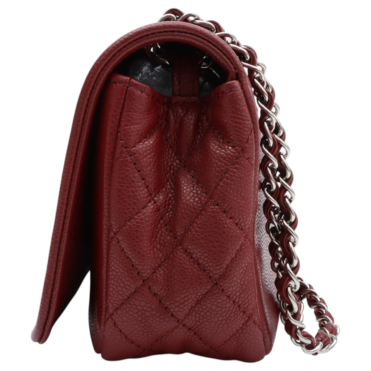 Bordeaux Caviar Skin CC Mark Stitch Chain Shoulder Bag, circa 2009