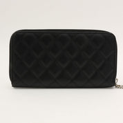 Cambon Line Zip Around Long Wallet, Black, circa 2009