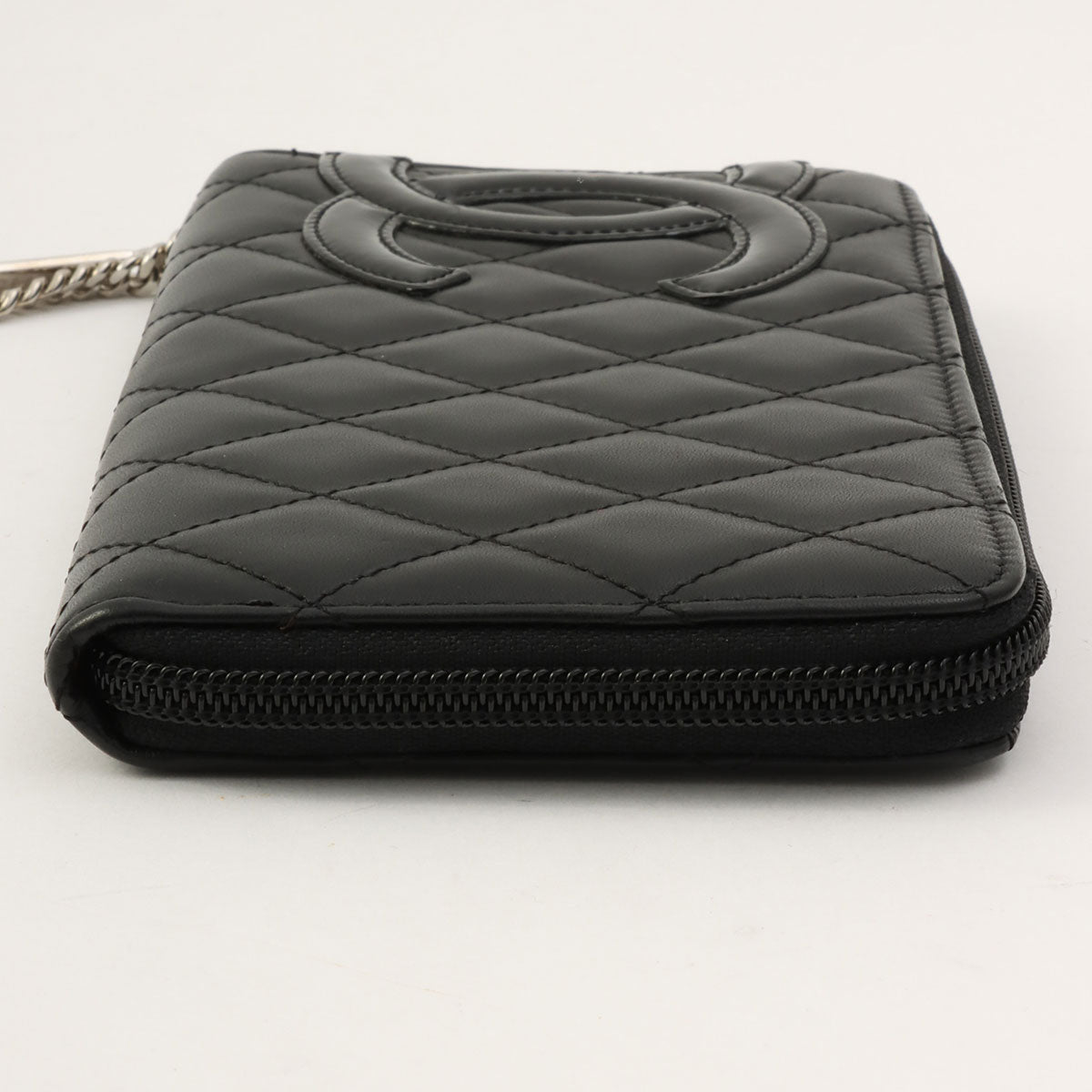 Cambon Line Zip Around Long Wallet, Black, circa 2009