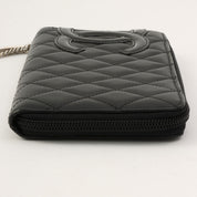 Cambon Line Zip Around Long Wallet, Black, circa 2009