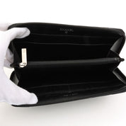 Cambon Line Zip Around Long Wallet, Black, circa 2009