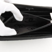 Cambon Line Zip Around Long Wallet, Black, circa 2009