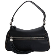 Chanel Caviar Skin Logo Embossed Tassel Shoulder Bag Black, circa 2001
