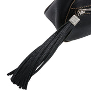Chanel Caviar Skin Logo Embossed Tassel Shoulder Bag Black, circa 2001