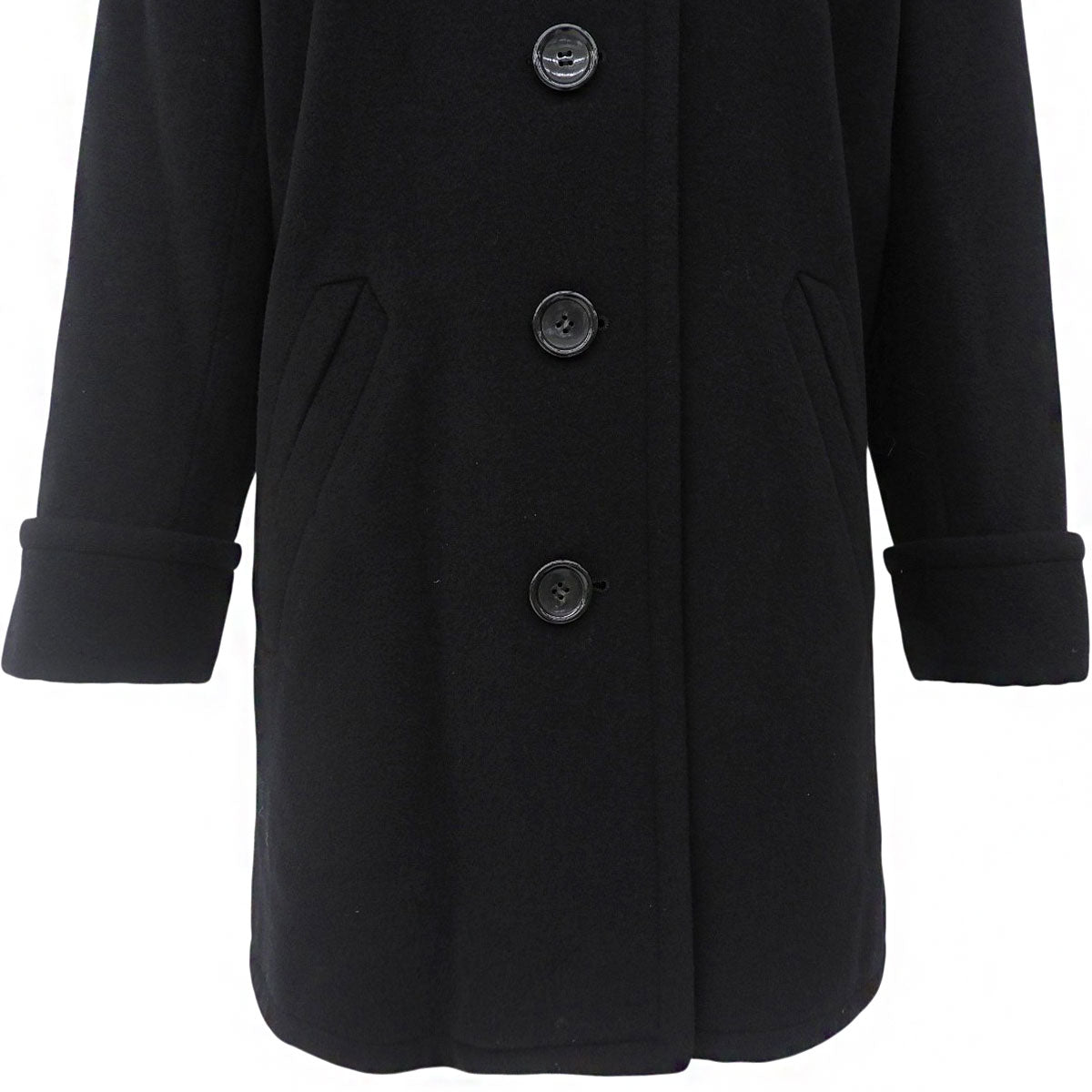 Wool Coat #S Black