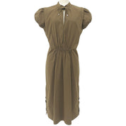 Cotton Puff Sleeve Dress #46 Brown