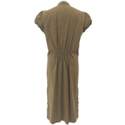 Cotton Puff Sleeve Dress #46 Brown