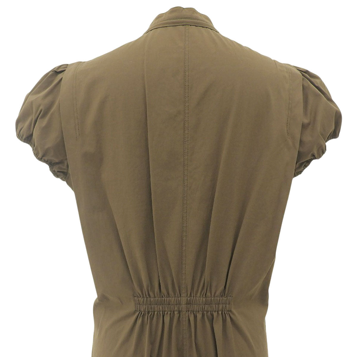 Cotton Puff Sleeve Dress #46 Brown
