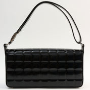 Circa 2001 Chanel Chocolate Bar CC Stitch One-Shoulder Bag Black