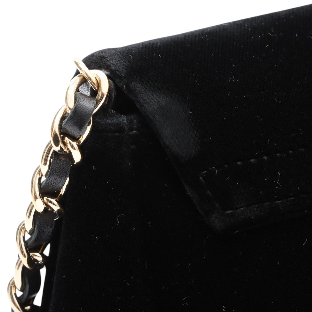 Velvet CC mark stitched chain wallet, black, manufactured around 2014