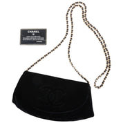 Velvet CC mark stitched chain wallet, black, manufactured around 2014