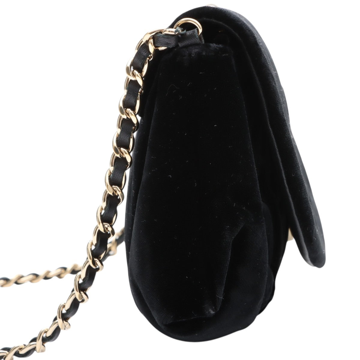 Velvet CC mark stitched chain wallet, black, manufactured around 2014
