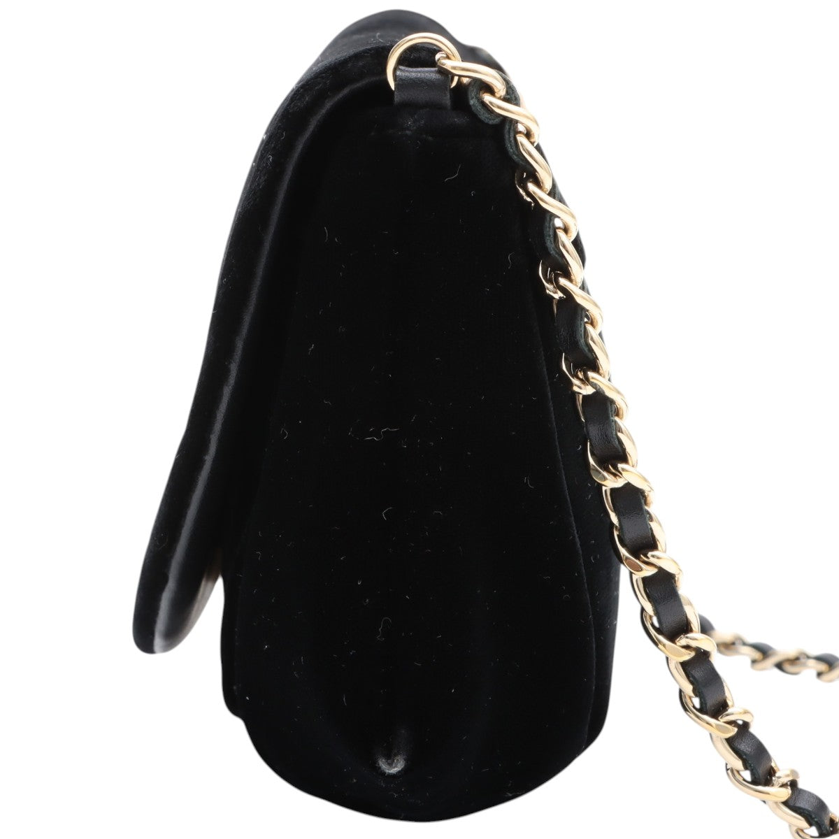 Velvet CC mark stitched chain wallet, black, manufactured around 2014