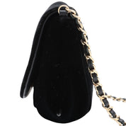 Velvet CC mark stitched chain wallet, black, manufactured around 2014