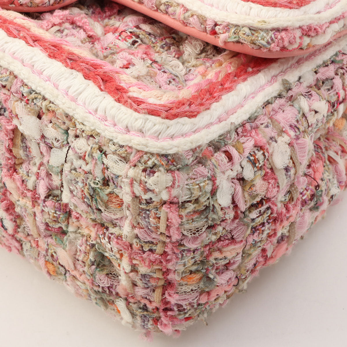 Pink Tweed CC Turn-lock Chain Shoulder Bag, manufactured around 2019