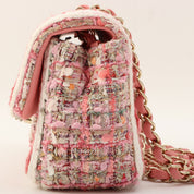 Pink Tweed CC Turn-lock Chain Shoulder Bag, manufactured around 2019