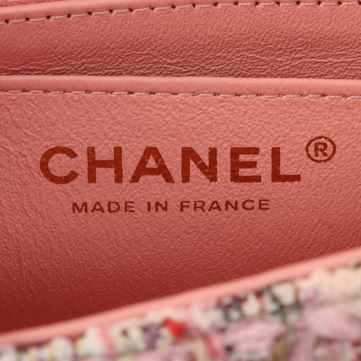 Pink Tweed CC Turn-lock Chain Shoulder Bag, manufactured around 2019