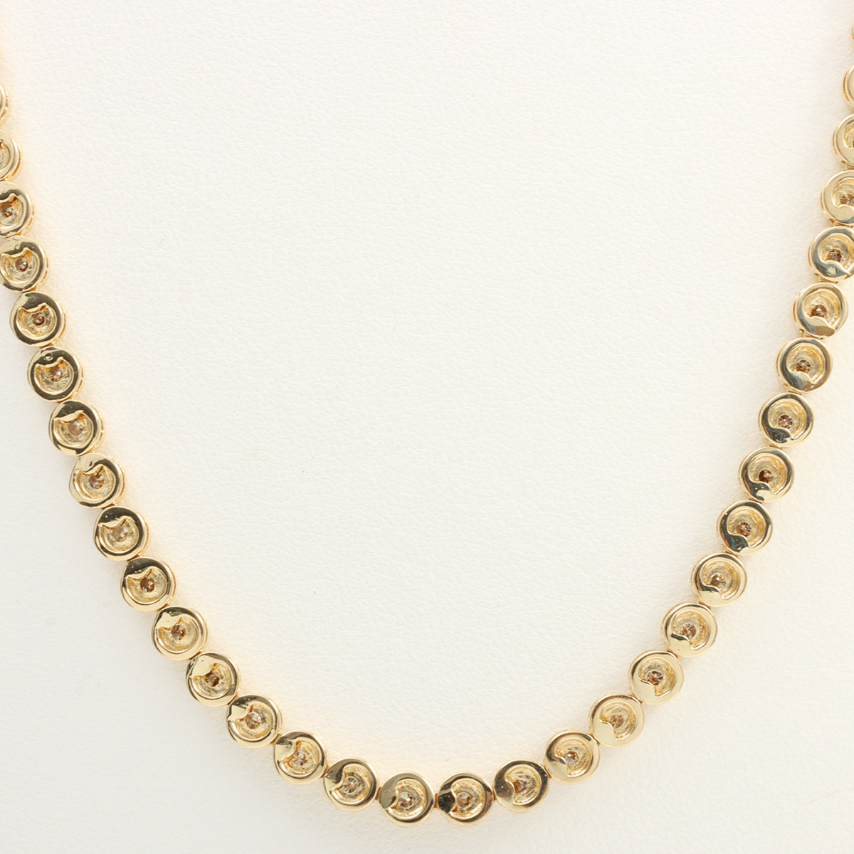 18K Yellow Gold Tennis Necklace