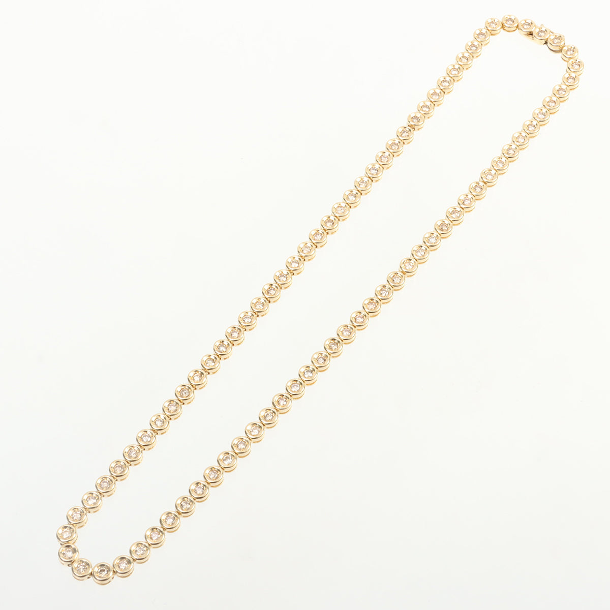 18K Yellow Gold Tennis Necklace