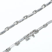 18K Diamond Design Bracelet, Silver
