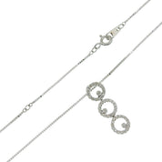 18K Diamond Swing Necklace, Silver
