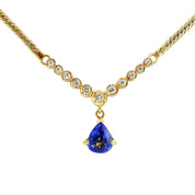 18K Sapphire and Diamond Necklace Gold/Blue