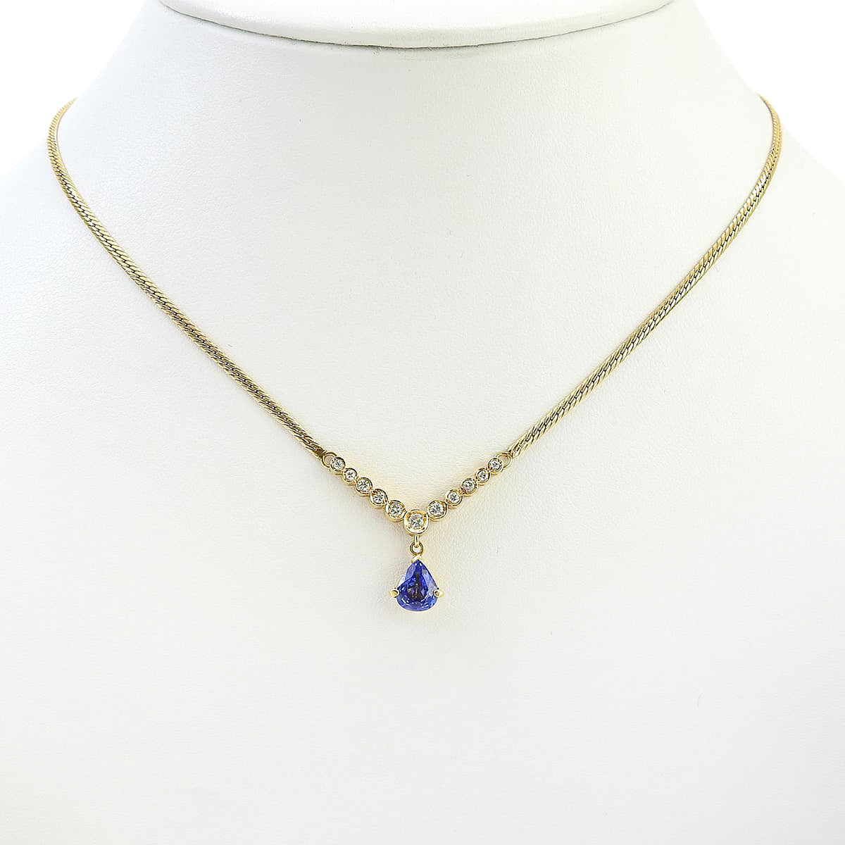 18K Sapphire and Diamond Necklace Gold/Blue
