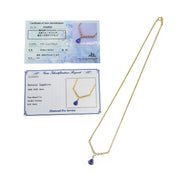 18K Sapphire and Diamond Necklace Gold/Blue
