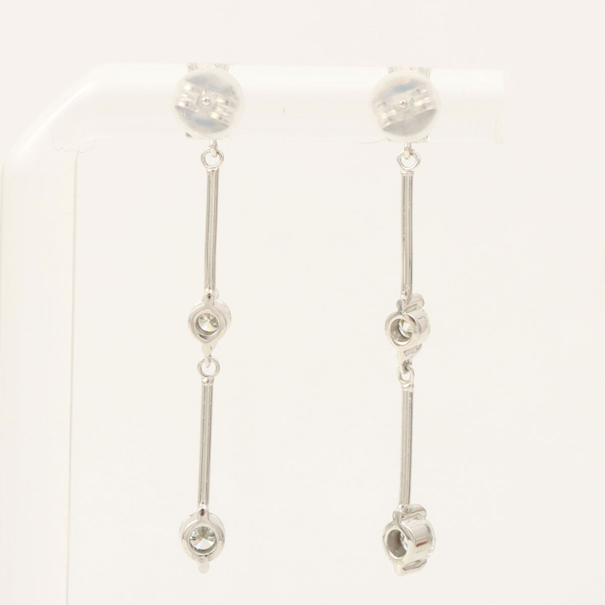 18K Diamond Swing Earrings Silver