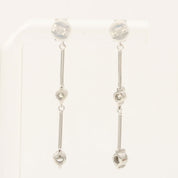 18K Diamond Swing Earrings Silver