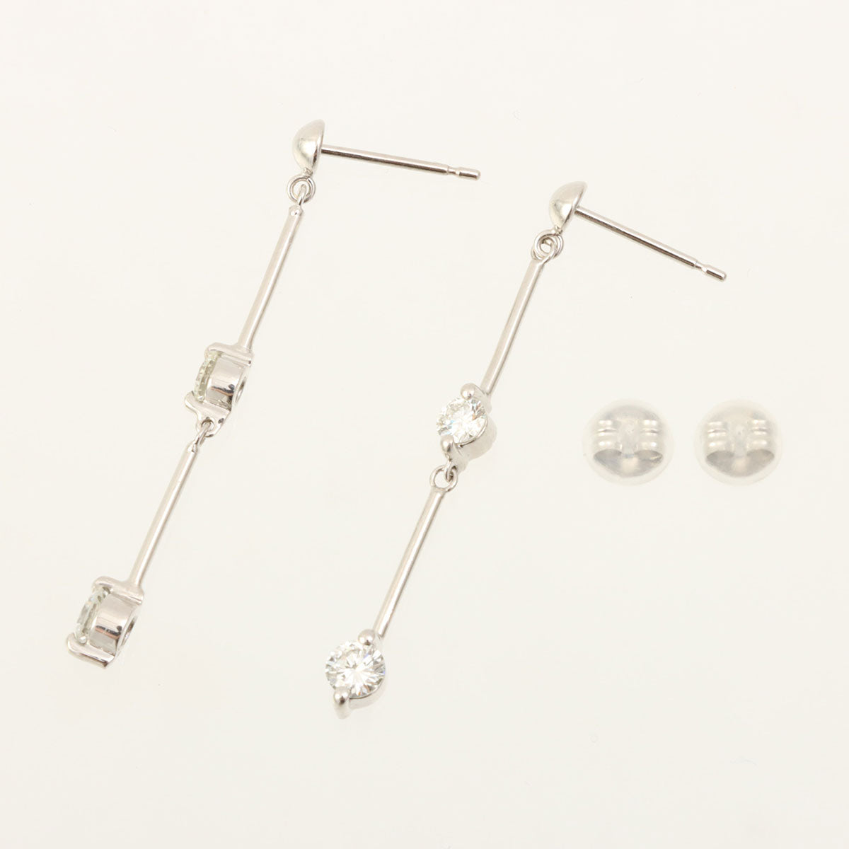 18K Diamond Swing Earrings Silver