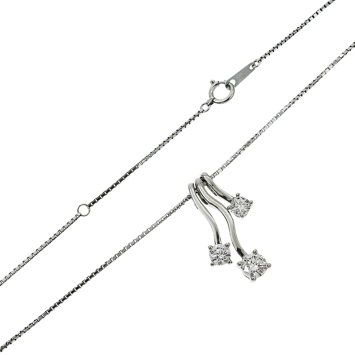 Platinum Diamond Necklace Silver