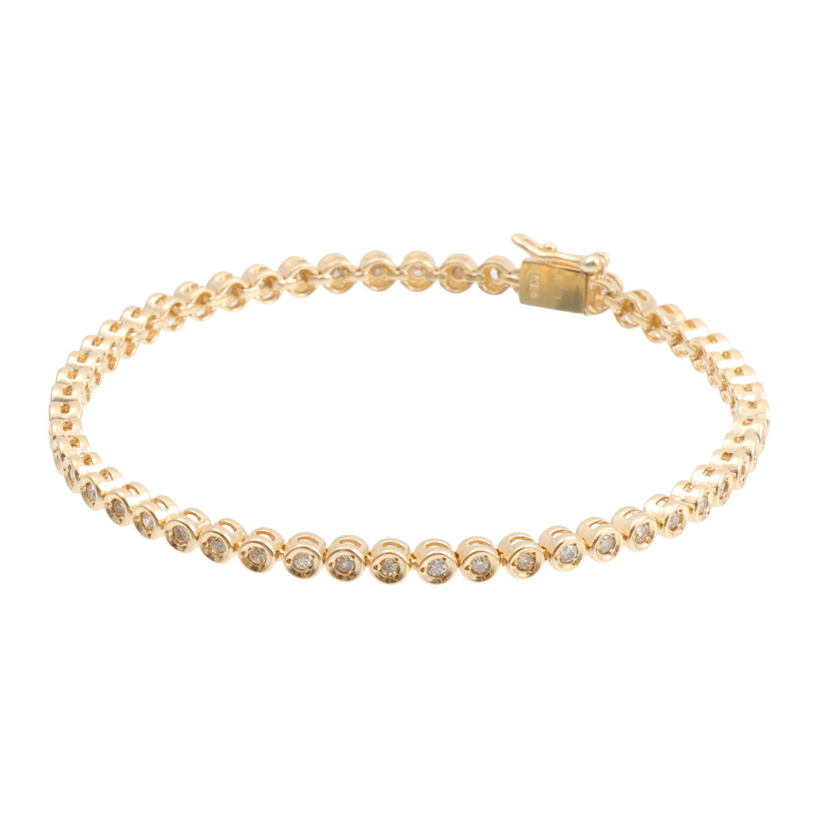 18K Diamond Tennis Bracelet, Yellow Gold