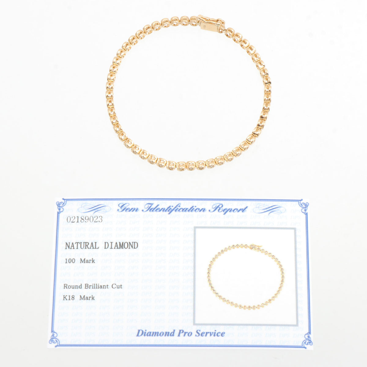 18K Diamond Tennis Bracelet, Yellow Gold