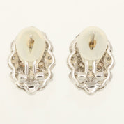 18K Diamond Design Earrings Silver/Yellow/Brown