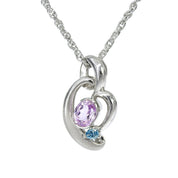 Platinum Kunzite Diamond Necklace - Silver/Pink/Blue