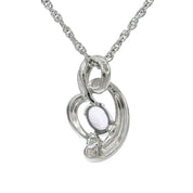 Platinum Kunzite Diamond Necklace - Silver/Pink/Blue