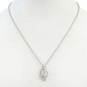 Platinum Kunzite Diamond Necklace - Silver/Pink/Blue