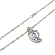 Platinum Kunzite Diamond Necklace - Silver/Pink/Blue