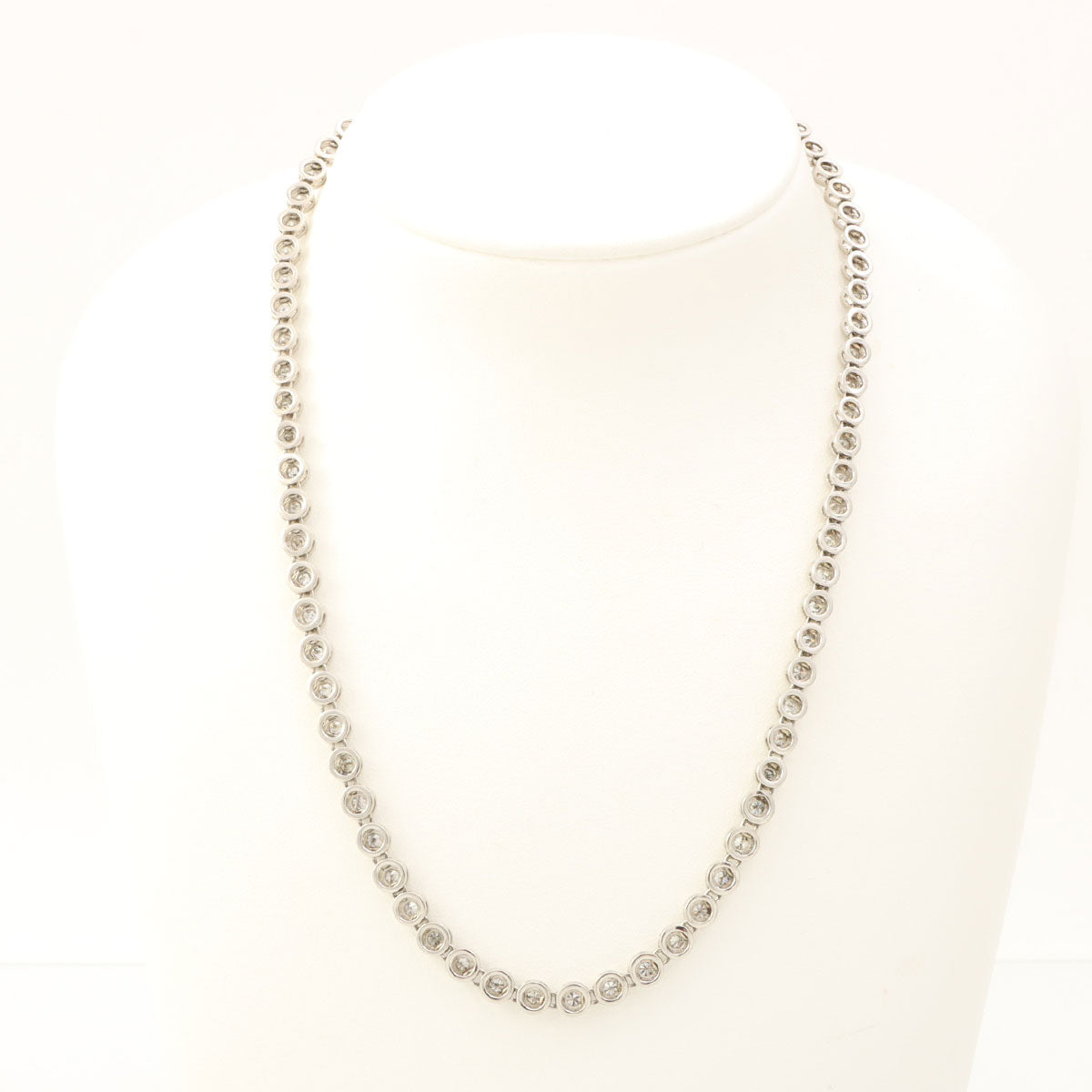 Platinum Diamond Tennis Necklace Silver