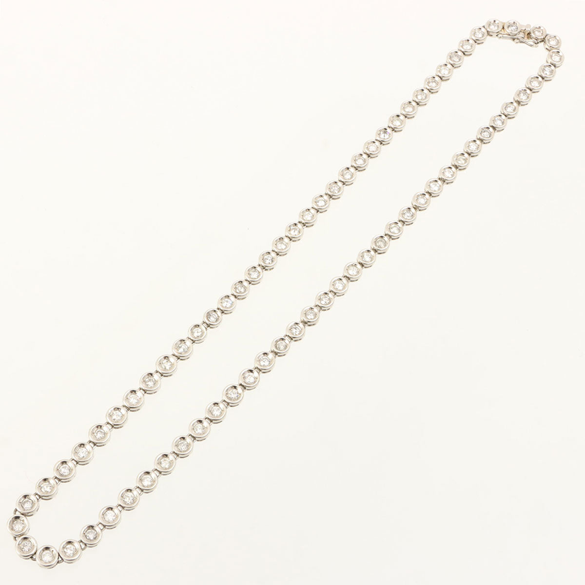 Platinum Diamond Tennis Necklace Silver