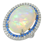 PT900 Opal Hauynite Ring #52 Silver/Multi