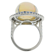 PT900 Opal Hauynite Ring #52 Silver/Multi