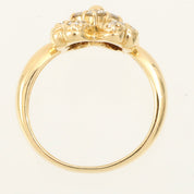 18K Gold Diamond Clover Motif Ring #48